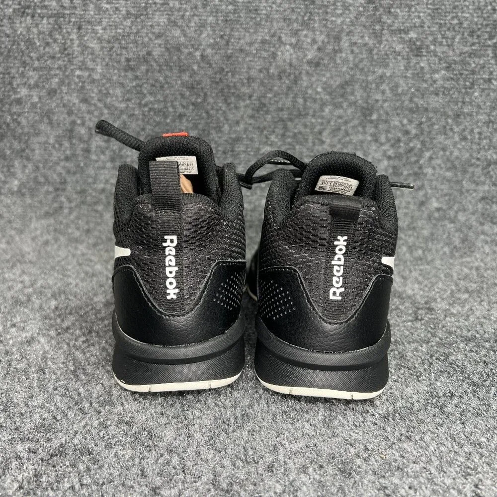 Reebok More Buckets Basketball Shoes Boy's 1.5 Black‎ Leather Athletic Sneakers